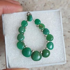 Natural Chrysoprase Smooth Heart Shape Cabochon Briolette 6-10 MM Size, Best High Quality Loose Gemstone Beads For Making Jewelry.