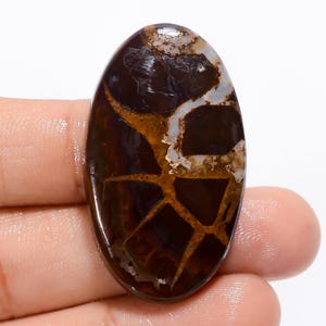 Oval Septarian Cabochon: Natural Gemstone for Jewelry Making (40X23X6 mm