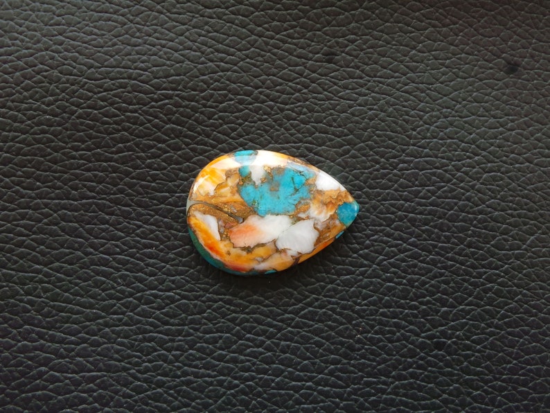 Gemstone Cabochon Jasper Cabochon Oyster Copper Turquoise Cabochon Smooth Pear Shape 30x22x5 MM