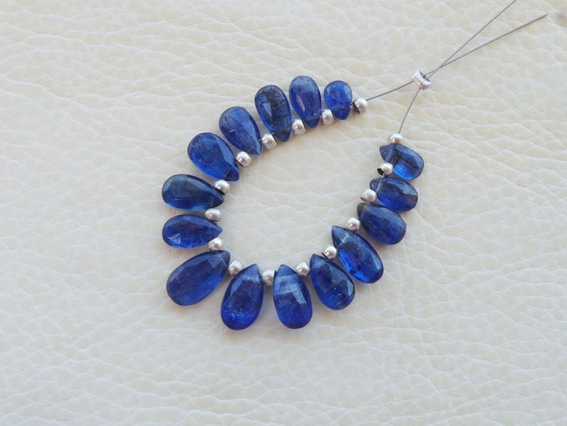 RARE!! Natural Kyanite Rose Cut Faceted Pear Shape Briolette 6-10 MM Size Best High Quality Loose Gemstone Beads For Making Jewelry.