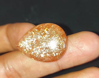 Cabochon a forma di pera in pietra naturale del sole: pietra preziosa liscia, 26X20X6 mm per la creazione di gioielli