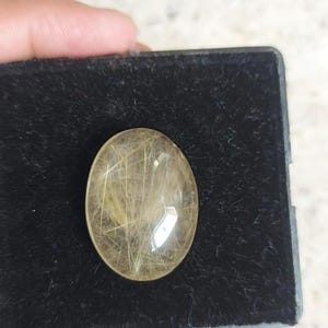 Golden Rutile Cabochon: Smooth Oval Gemstone, 30x22x10mm