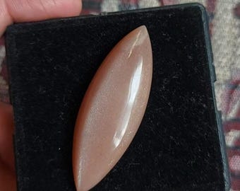 Peach Moonstone Marquise Cabochon: Natural Gemstone for Jewelry Making (52x18x7mm)