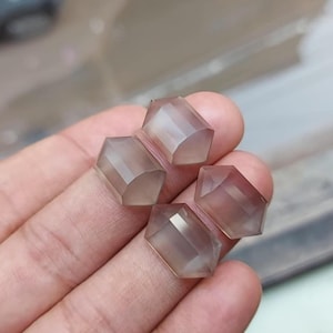 Grey Moonstone Hexagon Cabochon: Step Cut Gemstone, 18mm