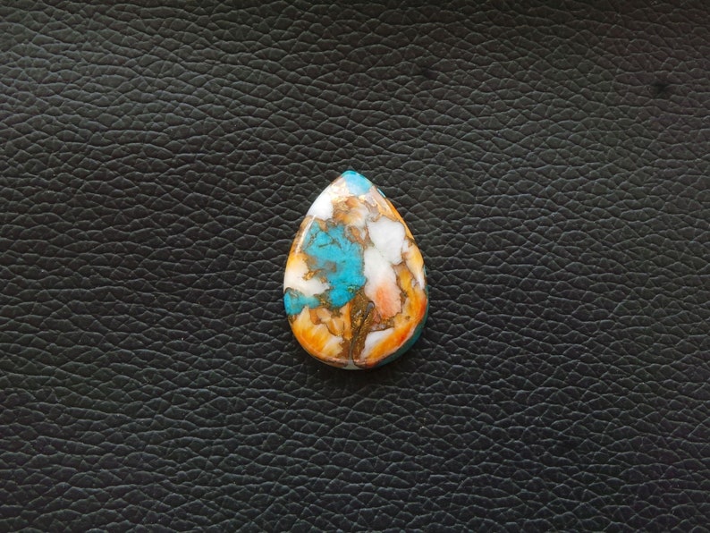 Gemstone Cabochon Jasper Cabochon Oyster Copper Turquoise Cabochon Smooth Pear Shape 30x22x5 MM
