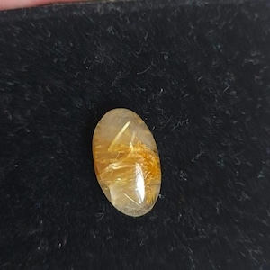 Golden Rutile Cabochon: Smooth Oval Gemstone (20x12x6 MM) for Jewelry