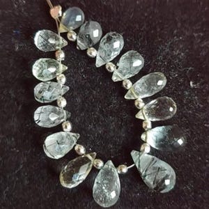 RARE!!! Natural Black Rutile Faceted Drop Shape Cabochon Briolette 7-10 MM Size, Best High Quality Loose Gemstone Beads For Making Jewelry.
