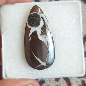 Septarian Pear Cabochon: Natural Gemstone for Jewelry Making (47x23x6 mm