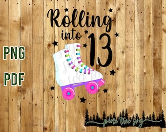 Roller Skating Birthday PNG & PDF File – Instant Download