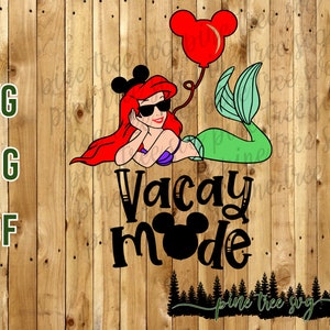 Ariel la Petite Sirène Vacay Mode - SVG, PNG, PDF - Téléchargement instantané