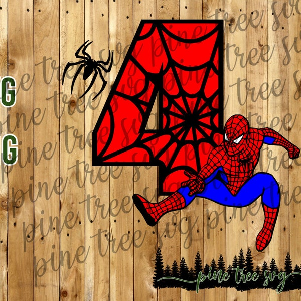 Spiderman Birthday SVG File Instant Download DIY Shirt Design