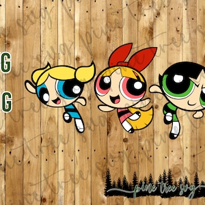Powerpuff Girls - fleurs - bulles - renoncule - SVG - PNG - téléchargement immédiat