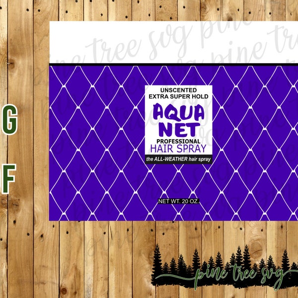 Aqua Net Purple Can - 20 oz / 30oz / Pringles 2oz - Sublimation PNG & PDF File - Téléchargement instantané