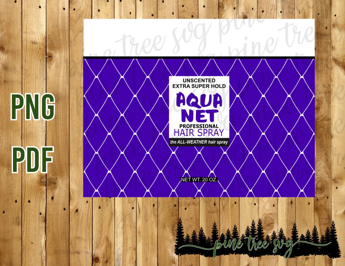 Aqua Net Purple Can - 20 oz/30oz/Pringles 2oz - Sublimation PNG & PDF File  - Instant Download