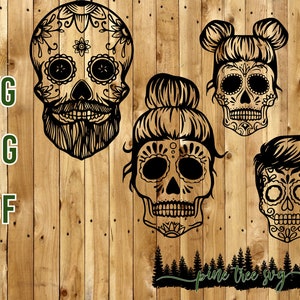 Skull Family - SVG PNG PDF - Instant Download