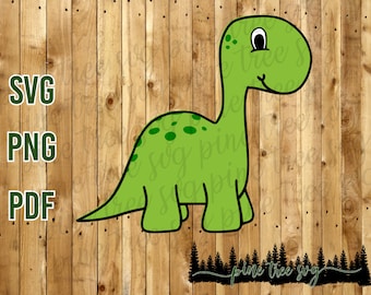 Cute Green Dinosaur SVG – Cricut, Silhouette, Printable (Digital Download)