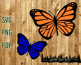 Monarch Butterfly - SVG, PNG, PDF - Instant Download