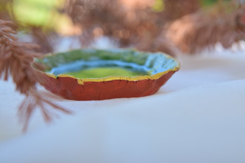 Mother/'s Day Birthday Gift Jewellery Bowl Forest Clay /& Epoxy Resin Decorative Bowl Home Deco Trinket dish