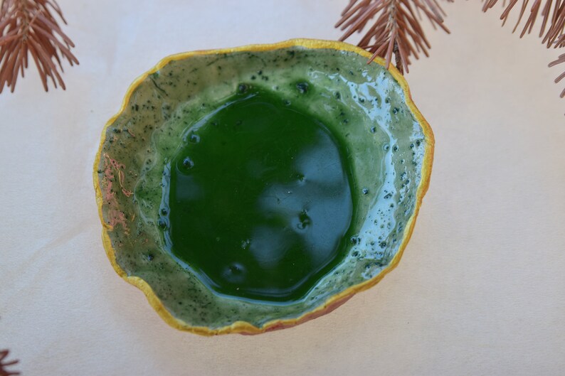 Mother/'s Day Birthday Gift Jewellery Bowl Forest Clay /& Epoxy Resin Decorative Bowl Home Deco Trinket dish