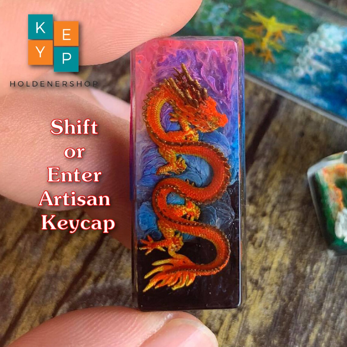Dragon Resin Keycap Handmade Shift Artisan Keycap Handmade Etsy