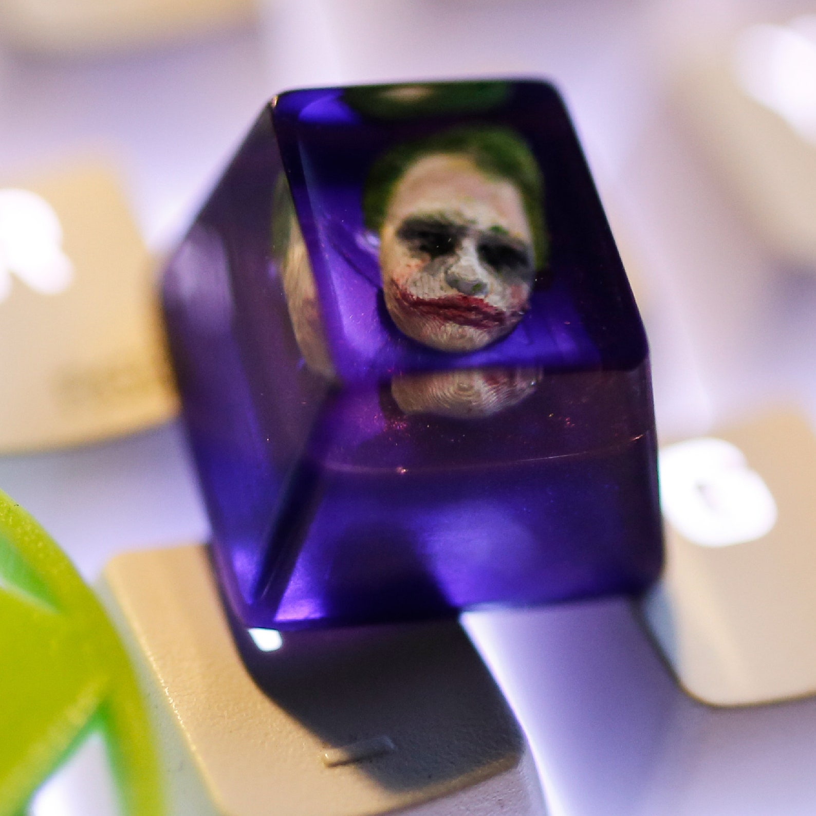 Joker Resin Keycap Handmade Artisan Keycap Best friends Etsy