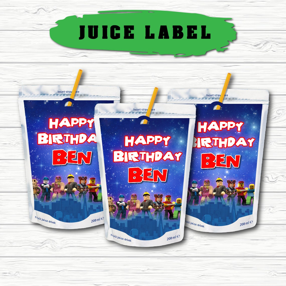 Roblox Party Pack Roblox Party Favors Roblox Birthday Etsy