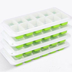 Ice Tray 48 Ice Cube Trays With Lids Silicone 4 Pack BPA Free 