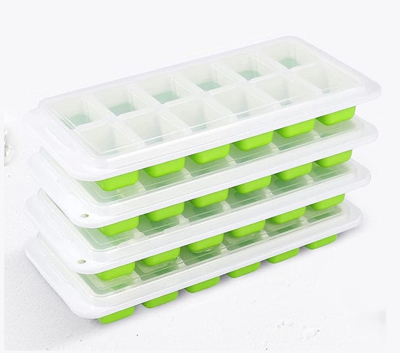 Ice Tray 48 Ice Cube Trays With Lids Silicone 4 Pack BPA Free 