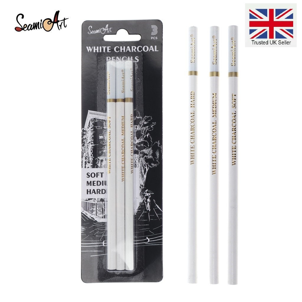 2 White Charcoal Pencils Sketch Kit, Sketching Pencils Set, Drawing Kit,  Charcoal Pencils Set Sketching, Scrapbooking, Blending Pencils 