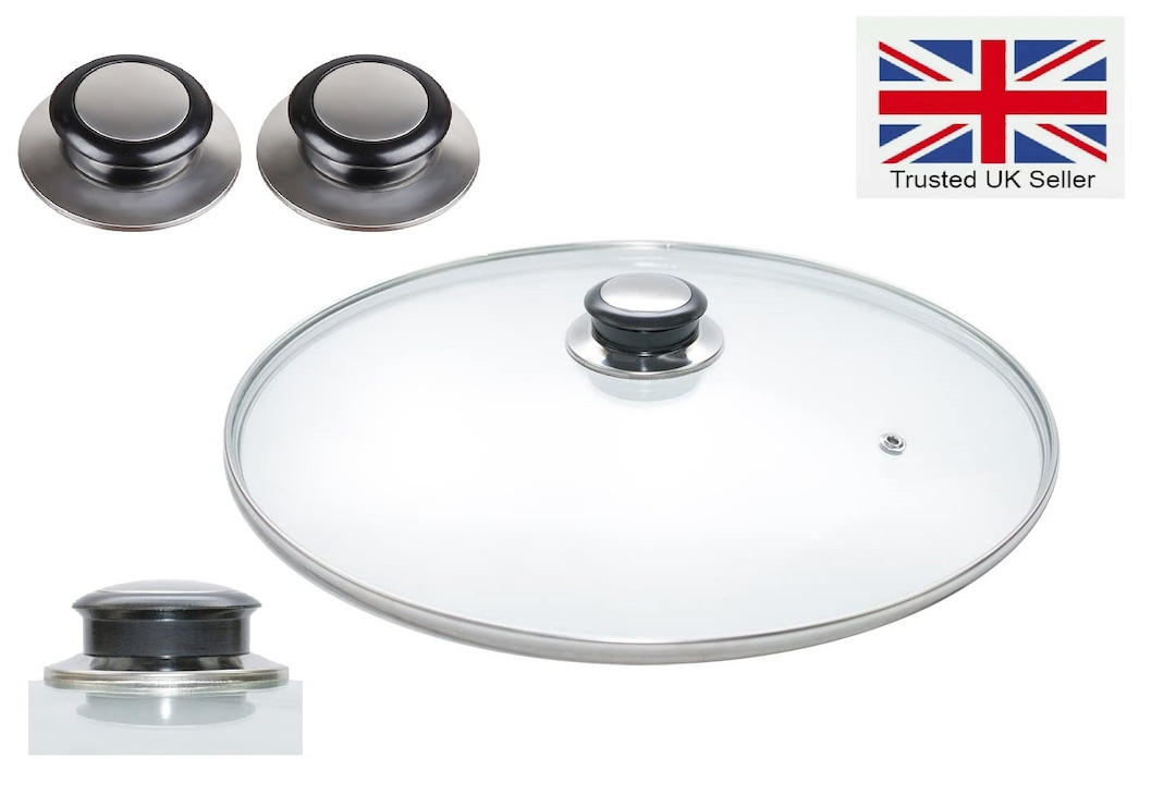 Tempered Glass Pan Lid 2 Lid Knob 28cm Casserole Pan Lid Etsy