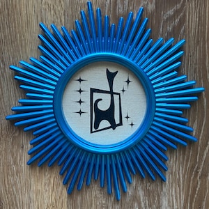 Midcentury Modern MCM Retro Atomic Starburst Cat Art