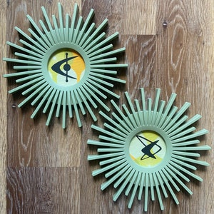 Midcentury Modern MCM Retro Atomic Starbursts ( PAIR )