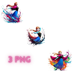 Anna Frozen Sisters Clipart: Splash Art PNG (Digital File)
