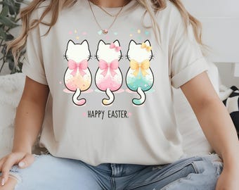 Coquette Easter Kitty PNG: Retro Brushstroke Glitter Design (Digital Download)