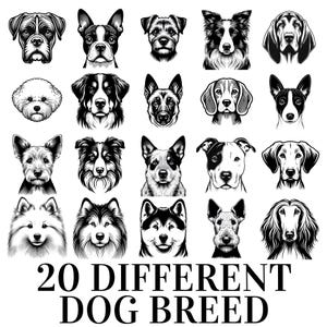 Dog Breeds PNG Bundle: Peeking Dog Portraits Clipart (Digital Download)