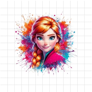 Anna Portrait PNG: Frozen Sisters Digital Art (Instant Download)