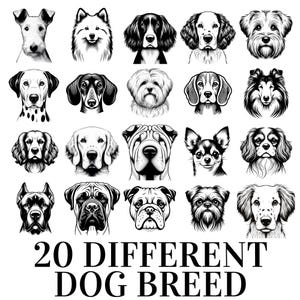 Dog Breeds PNG Bundle: Peeking Dog Portraits (Digital Download)