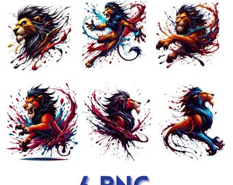 Lion King Splash Art PNG Bundle (6 Files)
