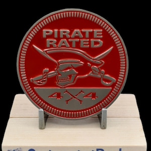 Pirate in RED - High Quality  METAL 4x4 Badge (Matte Finish) designed for any 4x4 vehicles sold by CUSTOM4X4BADGES