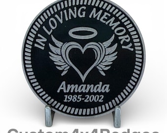 Loving Memory (Custom Name and Date) - Distinctive Metal 4x4 Badge Crafted by Custom4x4Badges