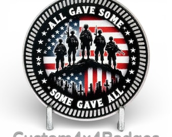 Military Some Gave All - Metal 4x4 Badge
