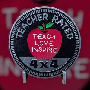 Teacher Rated - Distinctive Metal 4x4 Badge Crafted by Custom4x4Badges
