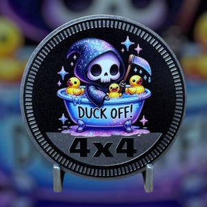 Duck Off - Distinctive Metal 4x4 Badge Crafted by Custom4x4Badges