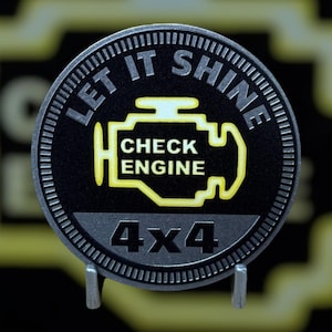 Check Engine - Distinctive Metal 4x4 Badge Crafted by Custom4x4Badges