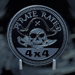 Pirate Rated - Distinctive Metal 4x4 Badge Crafted by Custom4x4Badges