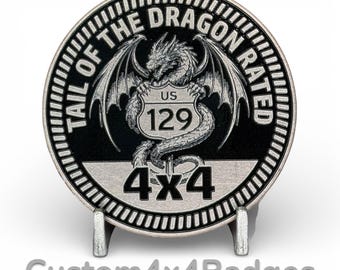 Tail of the Dragon 4x4 - Metal Badge (21 Color Options)