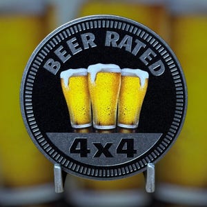 Beer Rated (Draft)- Distinctive Metal 4x4 Badge Crafted by Custom4x4Badges