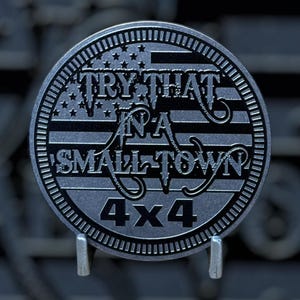 Small Town  - Distinctive Metal 4x4 Badge Crafted by Custom4x4Badges