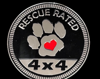 Rescue Paw - High Quality  METAL 4x4 Badge (Bright Finish) designed for any 4x4 vehicles made by CUSTOM4X4BADGES