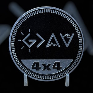God is Greater 4x4 - Distinctive Metal 4x4 Badge Crafted by Custom4x4Badges
